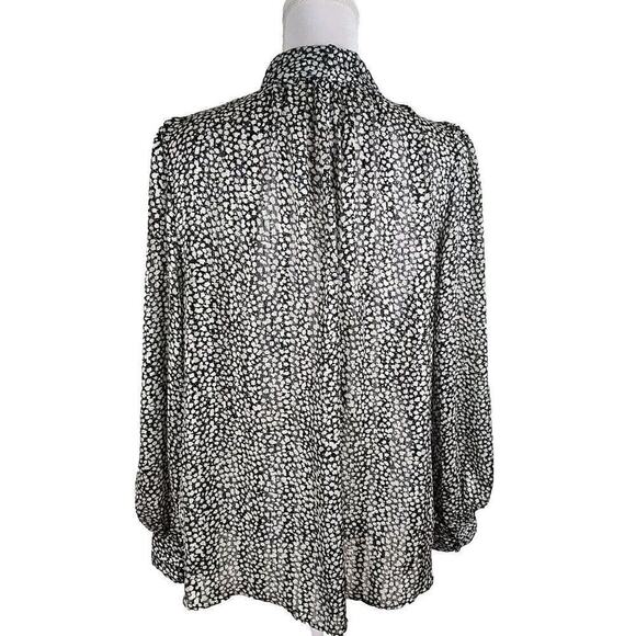 H&M ~Woman Size L~ Multicolor Floral Print Blouse Boho Sheer Long Sleeve NWOT. - Picture 8 of 10